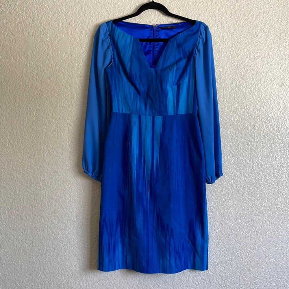 Long sleeve blue dress